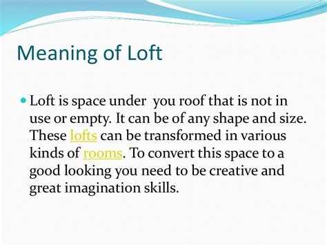 loft meaning in tagalog sentence|LOFT definition and meaning .